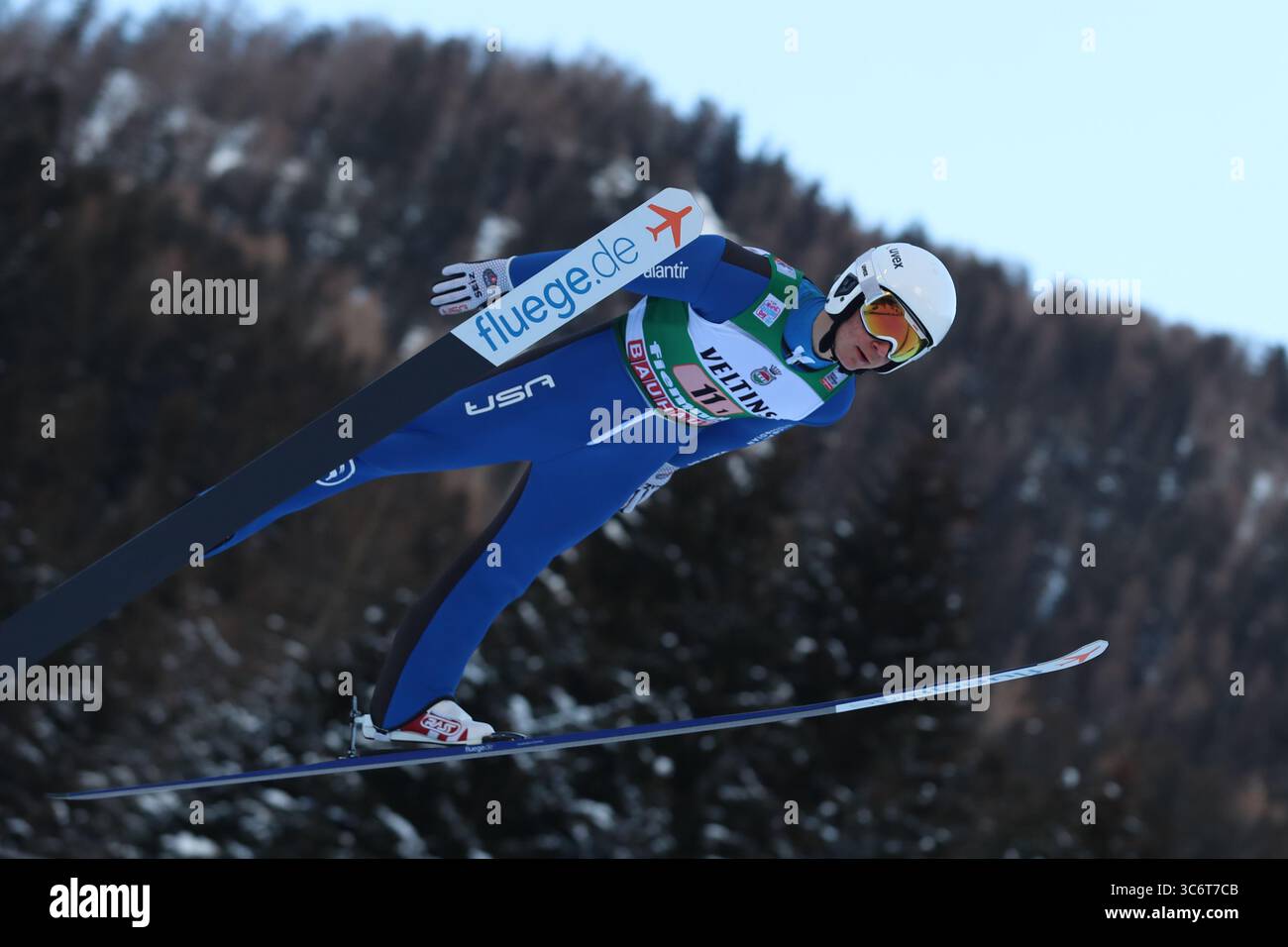 FIS Nordic Combined Men Team Sprint NH/2x7,5 km Ski World Cup in Predazzo, Italien am 16. Januar 2021, 111 MALACINSKI Niklas, USA (Foto: Pierre Teyssot/ESPA-images)(Credit Image: &Copy; ESPA Photo Agency/CSM via ZUMA Wire) Stockfoto
