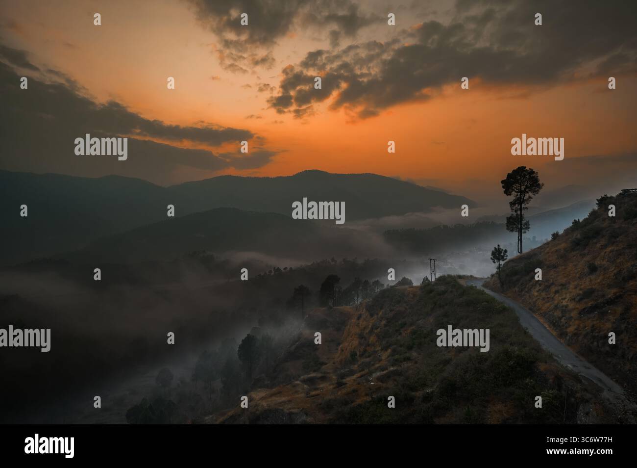 Blick auf den Sonnenuntergang Stockfoto
