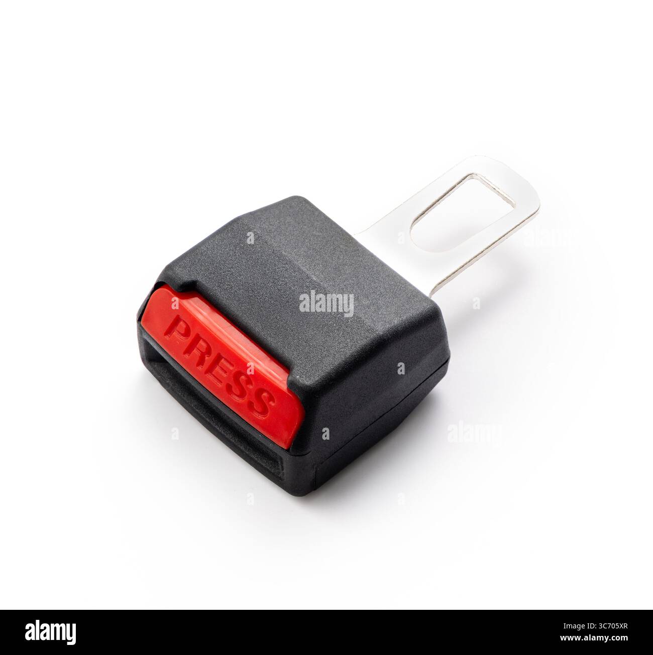 Autobefestigung Sicherheitsgurt Sicherheitsgurt isoliert auf weißem Hintergrund Stockfoto