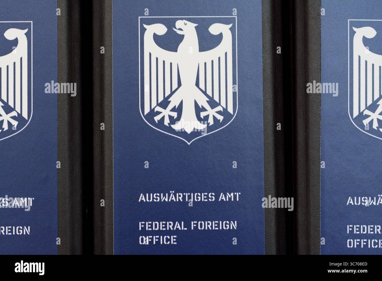 Nahaufnahme der Mappe des Auswärtigen Amtes Stockfoto