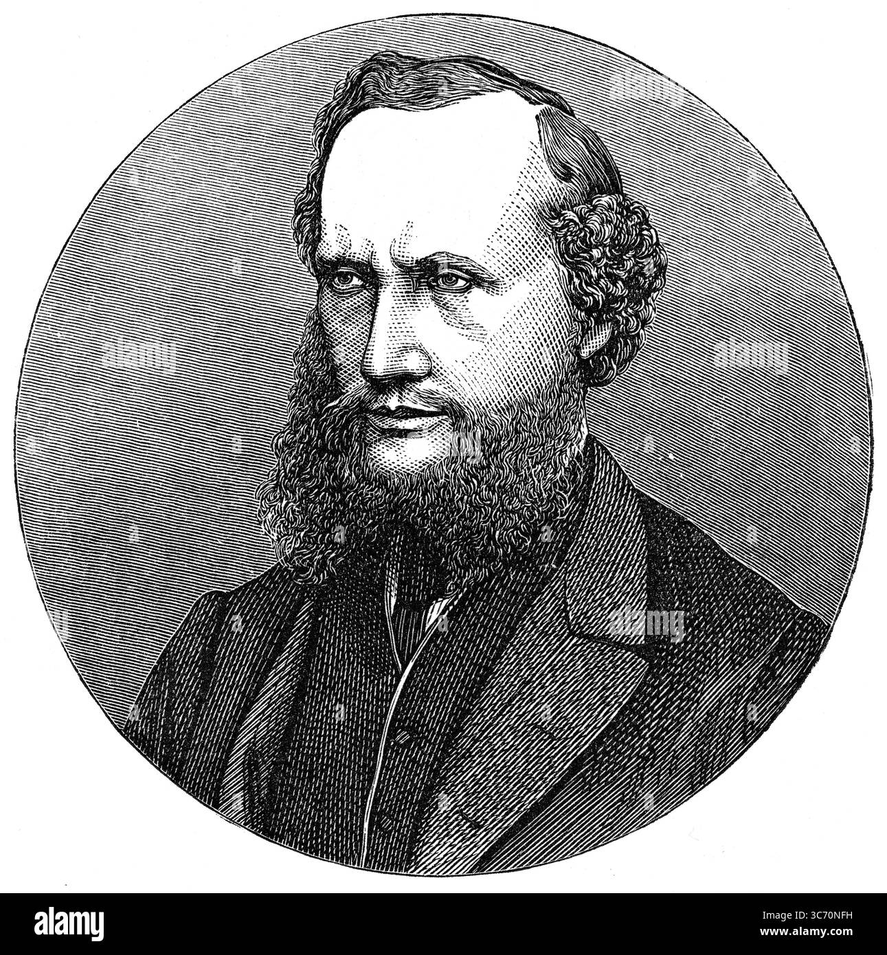 Porträt von Sir W. Thompson - William Thomson, 1. Baron Kelvin, OM, GCVO, PC, PRS, FRSE, (* 26. Juni 1824 bis 17. Dezember 1907) war ein britischer mathematischer Physiker, Ingenieur und herausragender Führer in den Naturwissenschaften des 19. Jahrhunderts. Er leistete wichtige Arbeiten in der mathematischen Analyse von Elektrizität und Thermodynamik und tat viel, um die aufkommende Disziplin der Physik in ihrer modernen Form zu vereinheitlichen. Er ist weithin bekannt für die Entwicklung der Kelvin-Skala für absolute Temperaturmessungen. ©TopFoto Stockfoto