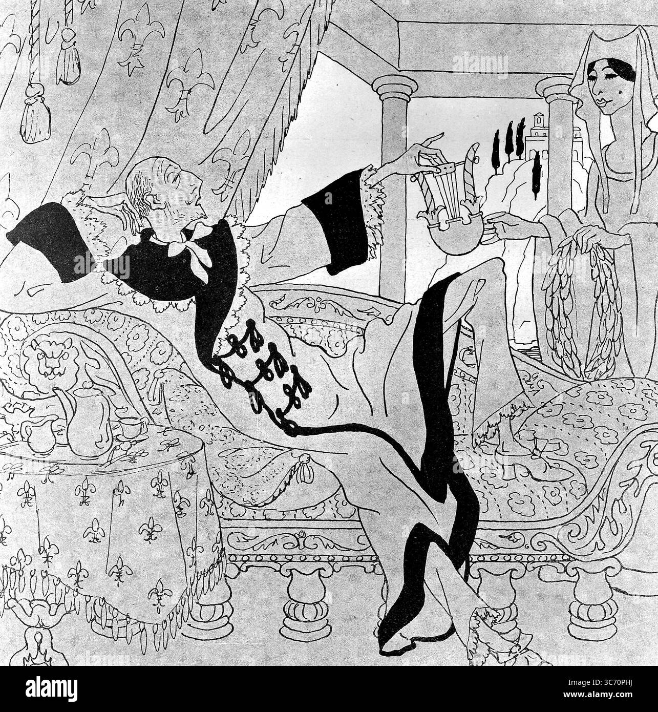 Dezember 1911 - Gabriele d'Unnunzio - Kaiser Wilhelms Deutschland - bringt mir meine gefallenen Hausschuhe und wärmt meine Leier. Ich werde ein Kriegsgedicht verfassen. - ©TopFoto Stockfoto