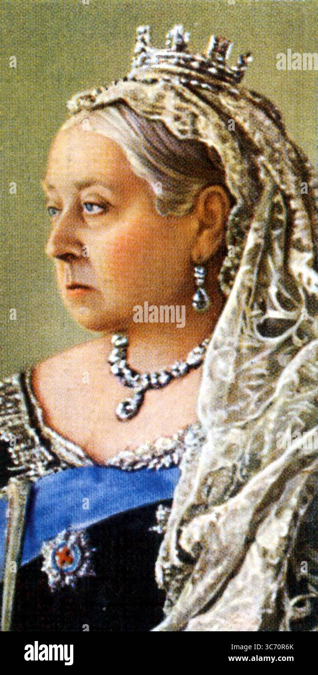 Victoria (1837 - 1901. Von einem Foto von W. und D.Downey). Victoria (Alexandrina Victoria) britische Herrscherin; Königin von Großbritannien 1837-1901 (letzte Herrscherin des Hauses Hannover); Kaiserin von Indien 1876–1901; Enkelin von Georg III.  1819-1901 Stockfoto