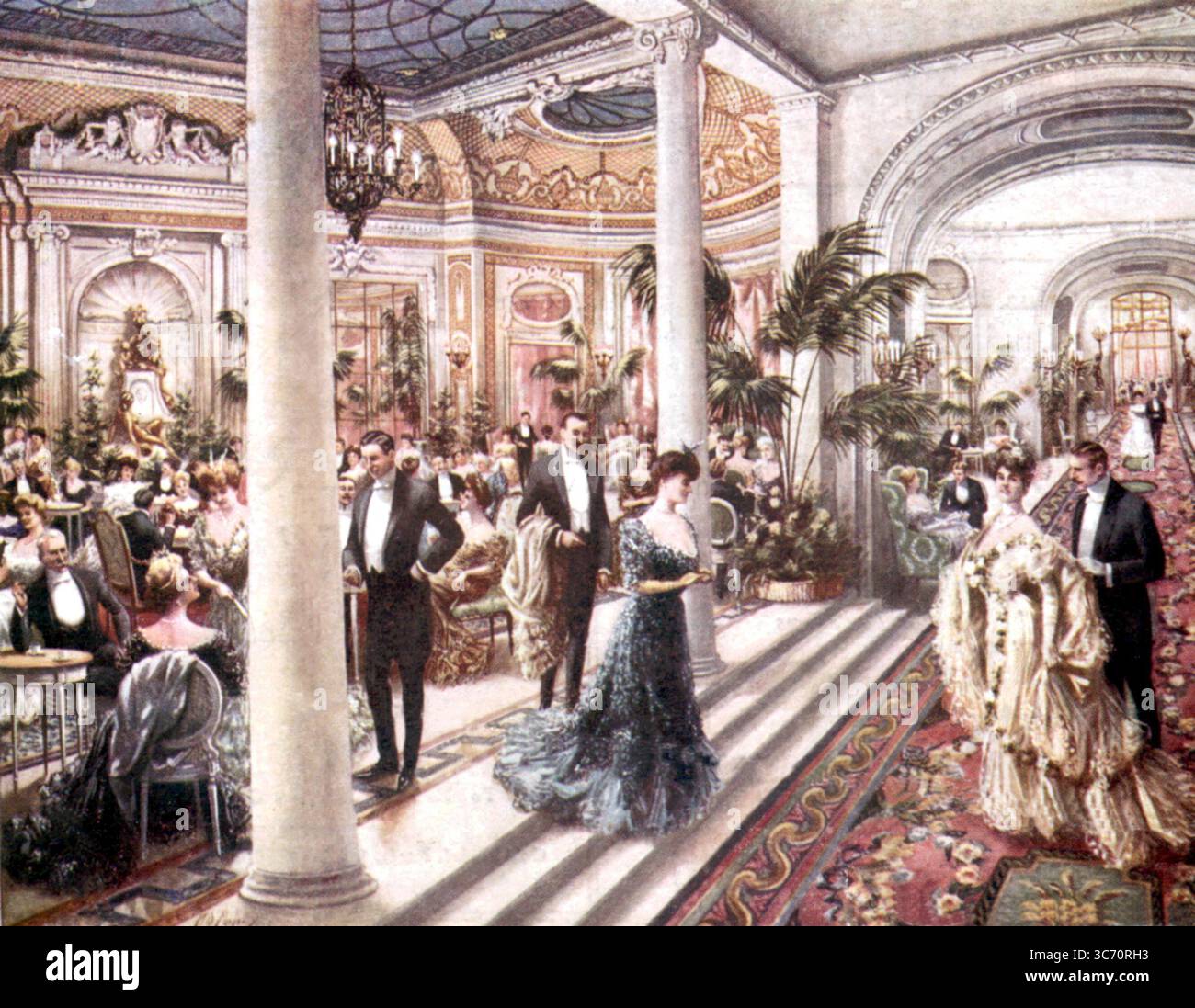 The Ritz Hotel, Piccadilly, London, The Ball Room 1907 Stockfoto