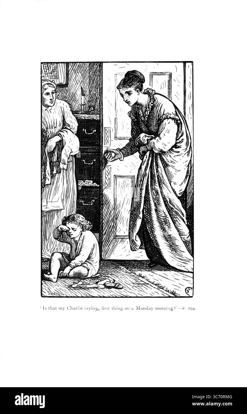 Erzählen Sie mir Eine Geschichte von Mrs. Molesworth. Illustriert von ? Veröffentlicht von Macmillan & Co Ltd, 1908. "Weint das mein Charlie, als Erstes an einem Montagmorgen?" Stockfoto