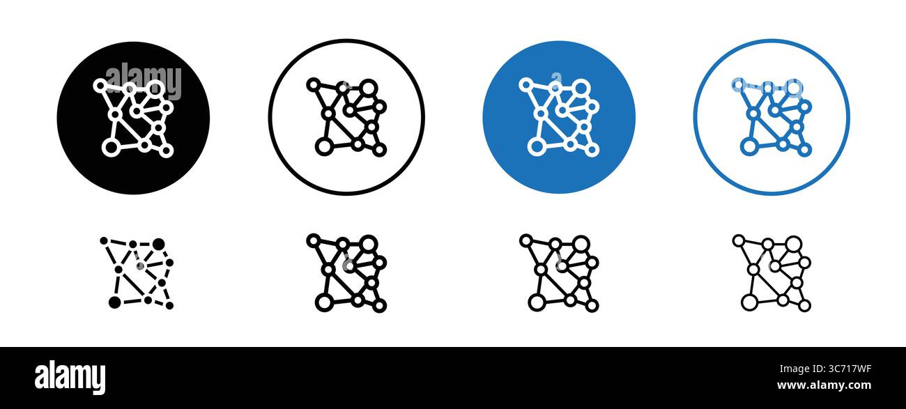 Symbol für vernetzte Knoten für künstliche neuronale Netzwerke. Stock Vektor