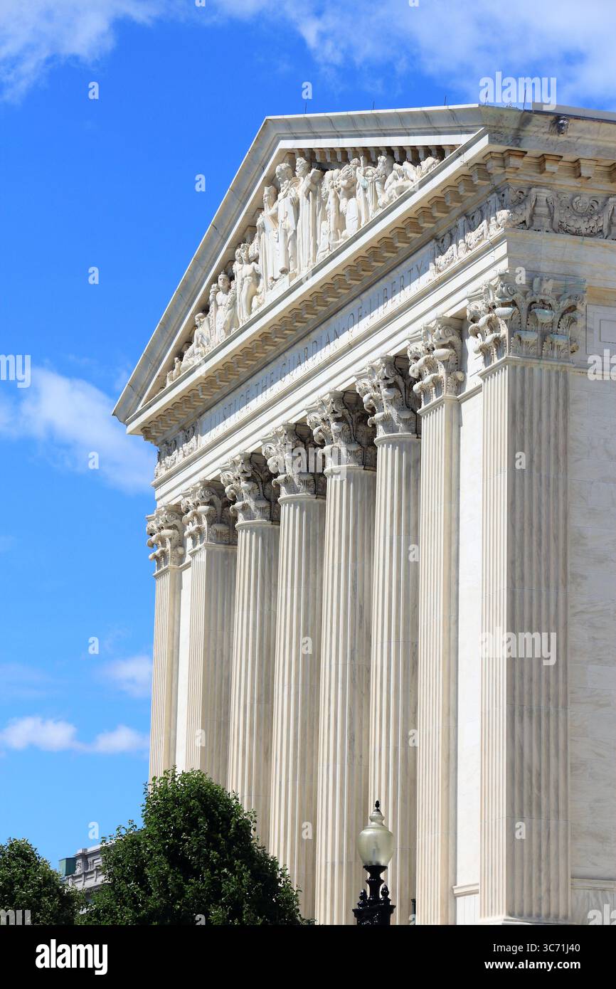 Oberster Gerichtshof DER USA. Gerichtsgebäude in Washington DC, USA. Stockfoto