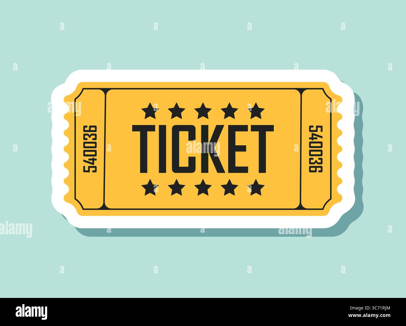 Ticket-Aufkleber-Symbol im flachen Stil. Illustration des Coupon-Vektors auf isoliertem Hintergrund. Gutscheinschild Business Concept. Stock Vektor