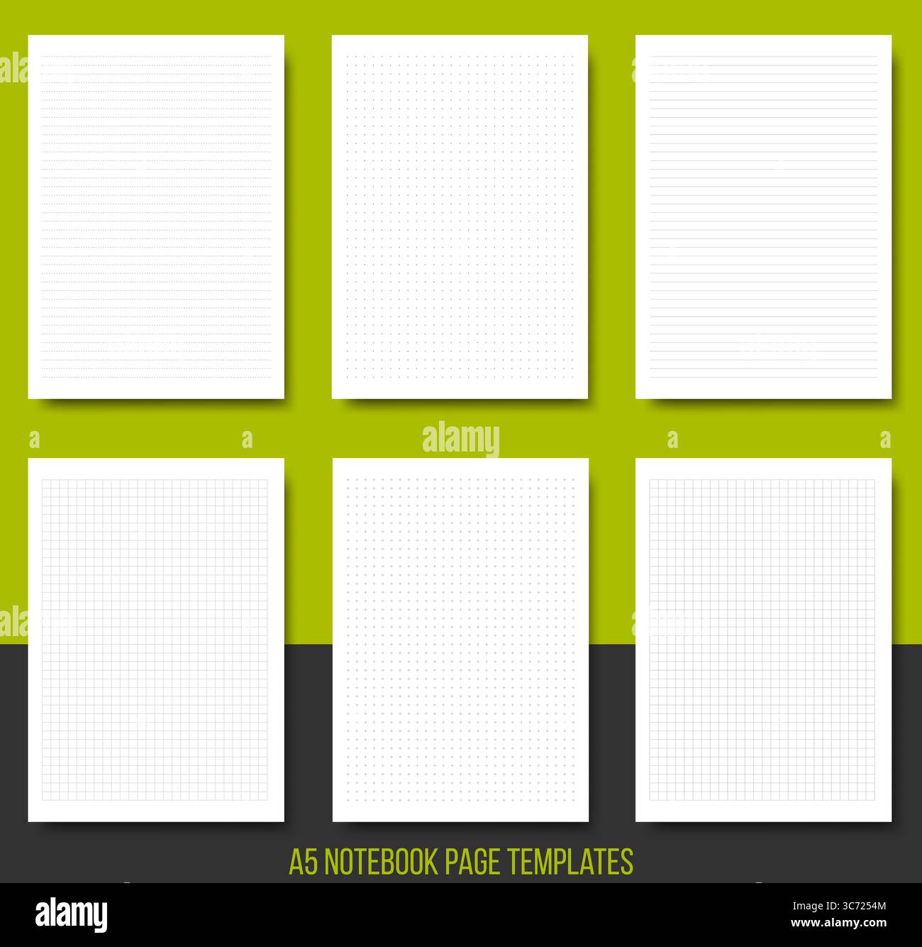 Der Hinweis, Notebook gesäumt, kariertes Papier auf grauem Hintergrund geklebt. Vector Illustration Stock Vektor Der Hinweis, Notebook gesäumt, kariertes Papier auf grauem Hintergrund geklebt. Vector Illustration Stock Vektor