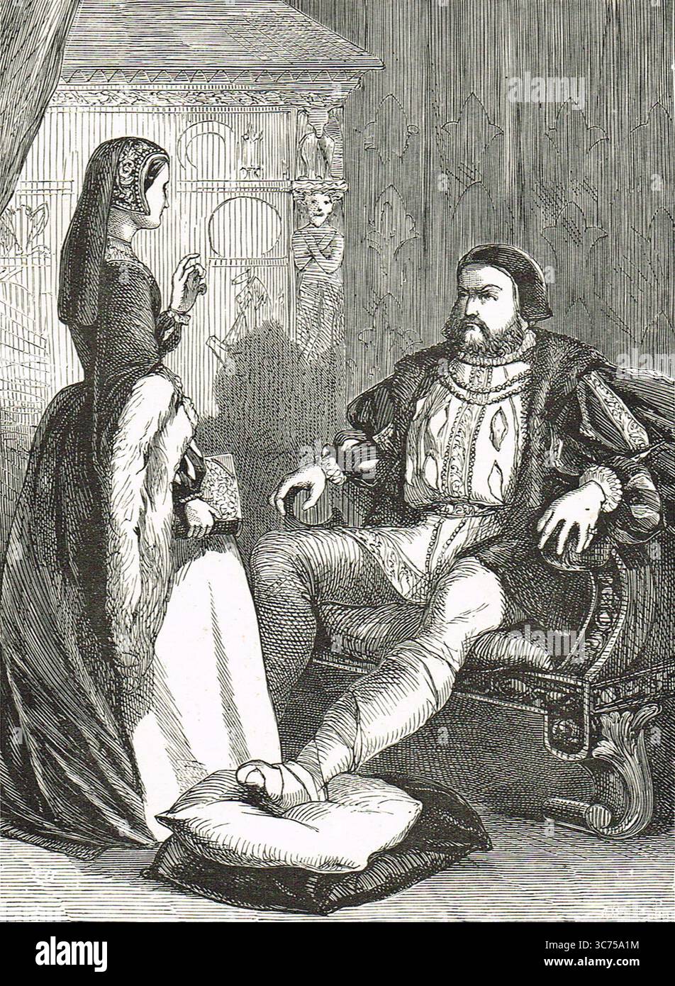 Henry VIII sitzt mit Catherine Parr Stockfoto