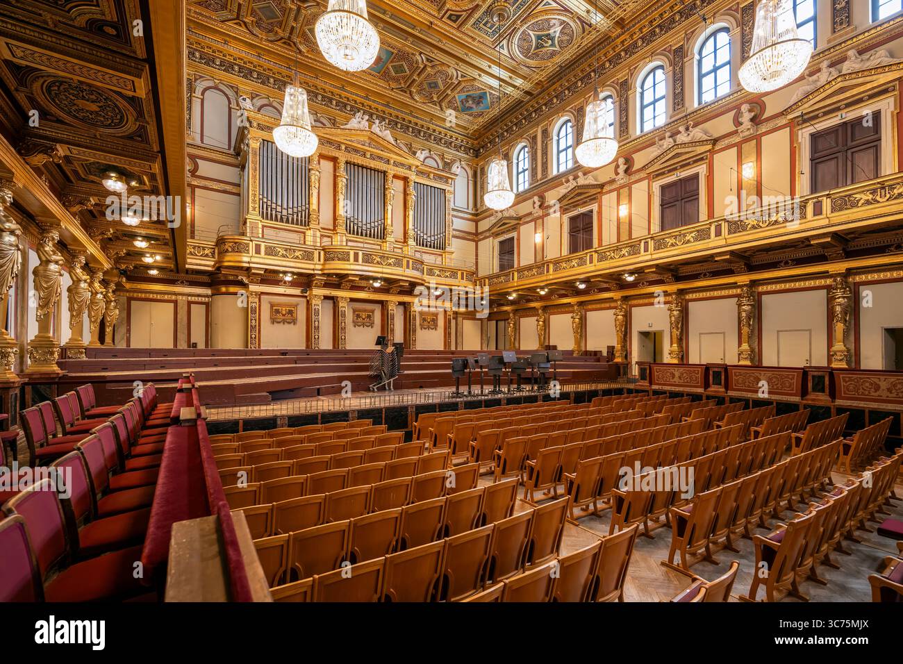 Großer Saal (Goldener Saal), Wiener Musikverein, Wien, Österreich Stockfoto