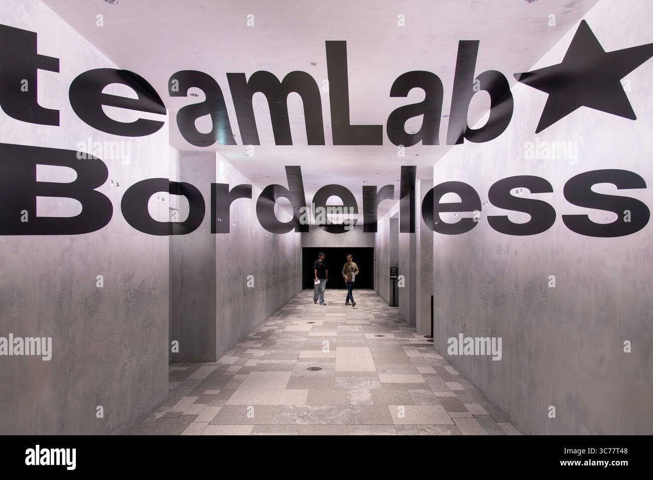 Tokio, Japan - 7. Mai 2025: Eingang eines digitalen Kunstinstallationsmuseums durch TeamLab Borderless im MORI Building Digital Art Museum Stockfoto