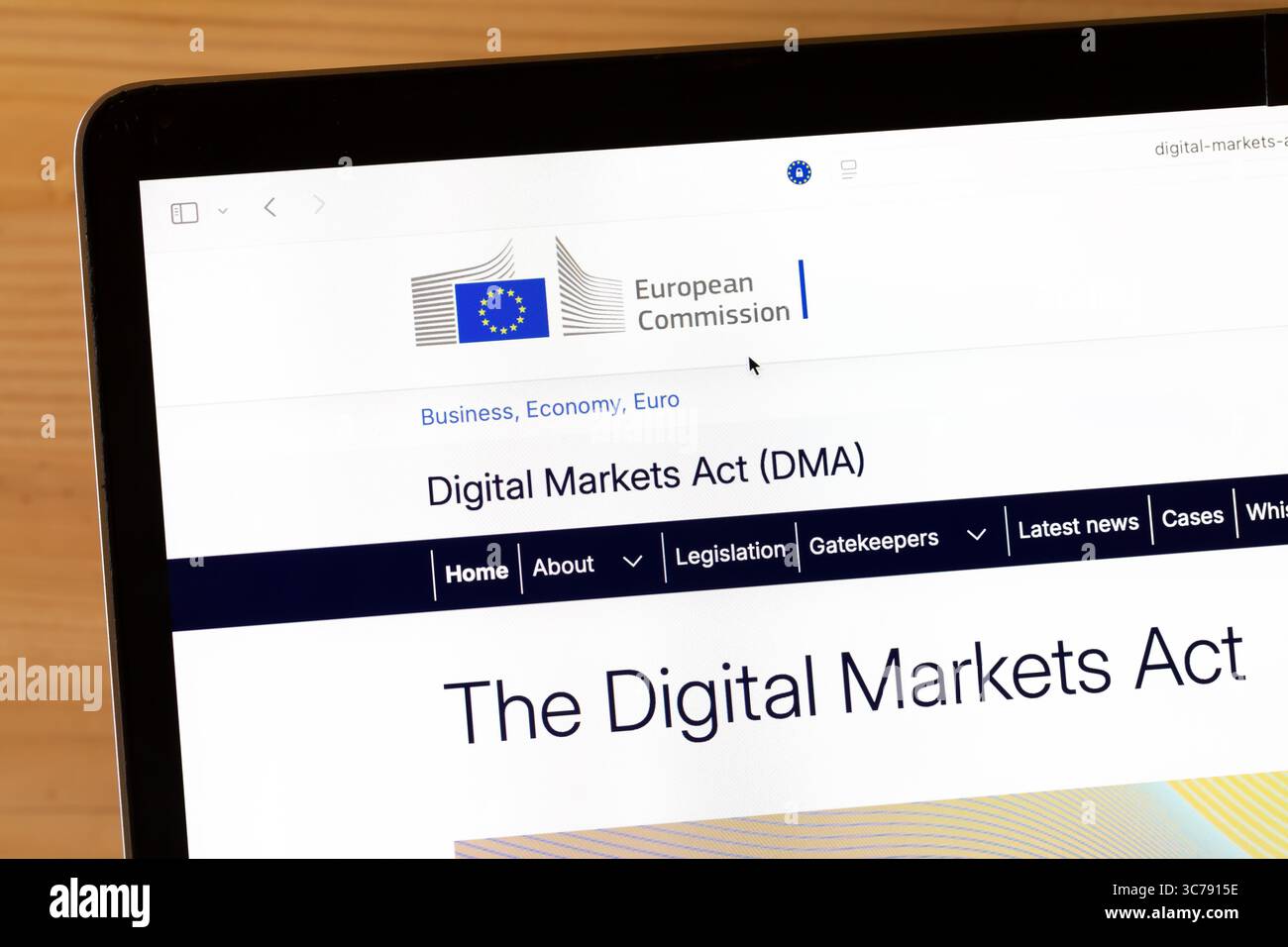 Ostersund, Schweden – 30. Juli 2025: DMA-Website des Digital Markets Act. Stockfoto