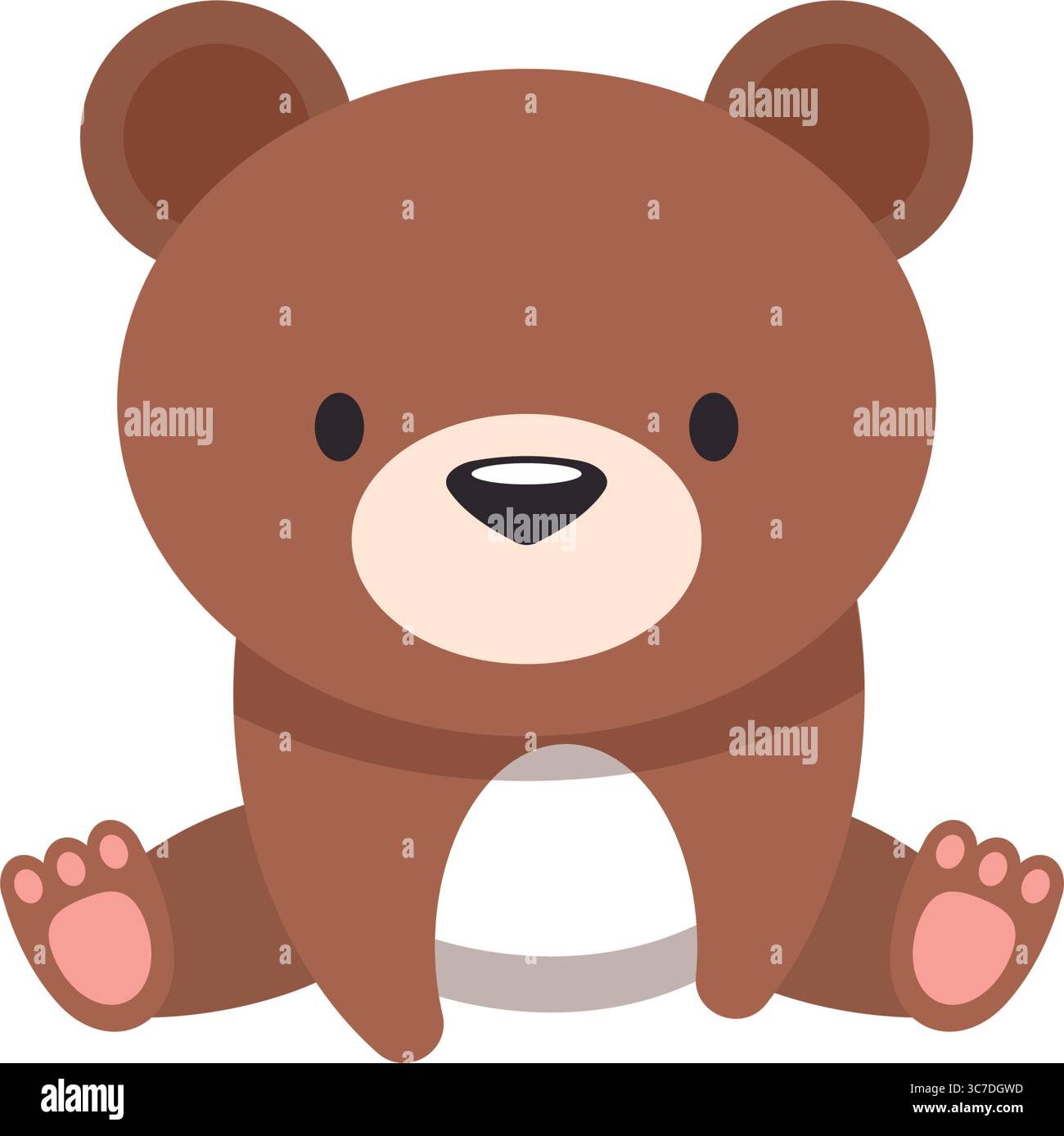 Isolierter farbiger Teddybär Spielzeugsymbol flacher Vektor Stock Vektor