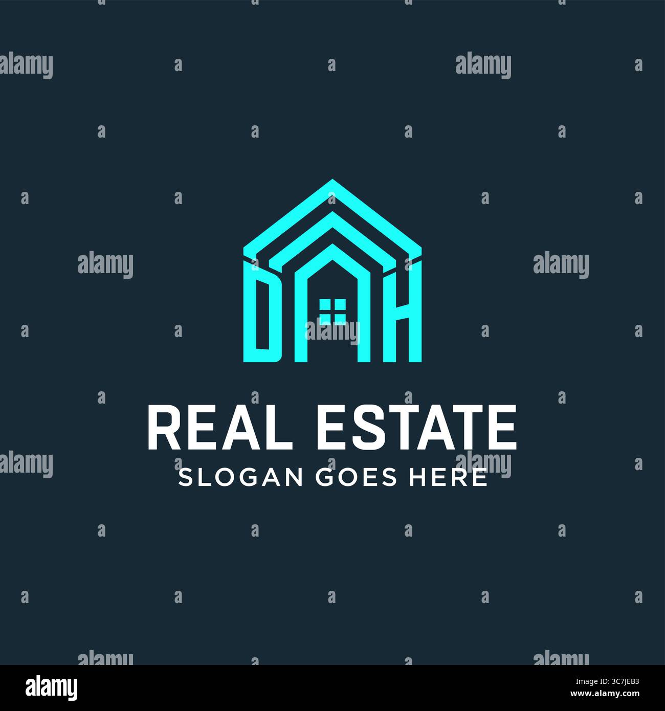 Initial Letter DH Dach Logo Immobilien mit kreativen und modernen Logo Stil Vektor Grafik Vektor Grafik Stock Vektor