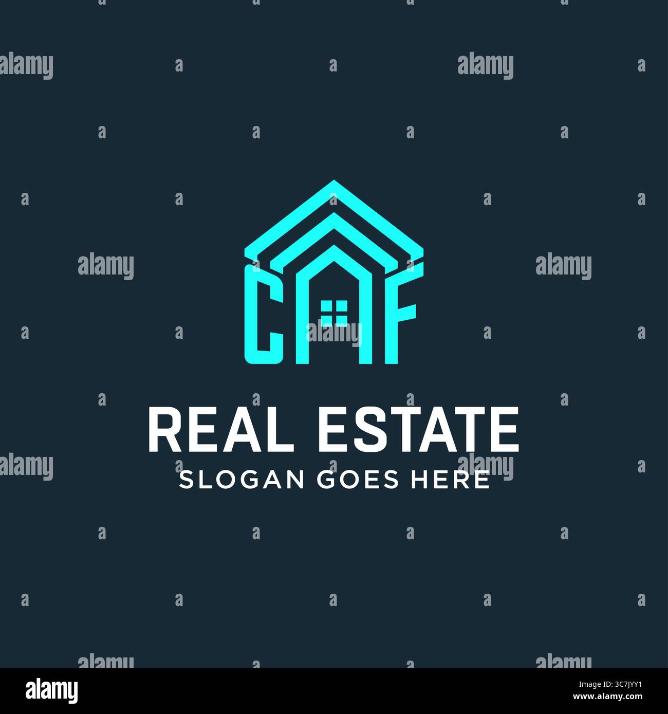 Anfangsbuchstabe CF Dachlogo Immobilien mit kreativem und modernem Logo Stil Vektor Grafik Vektor Grafik Stock Vektor
