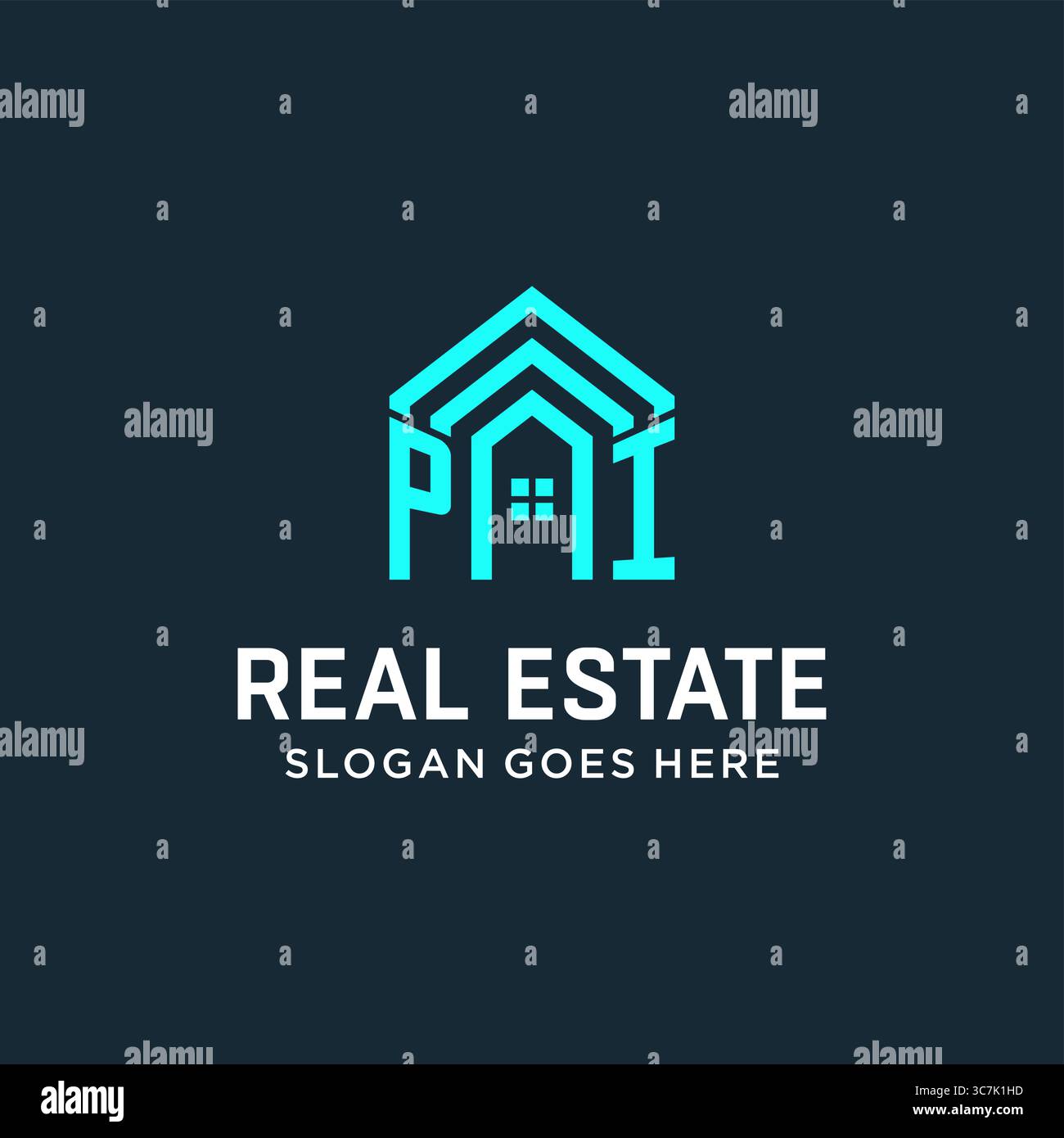 Initial Letter PI Dach Logo Immobilien mit kreativen und modernen Logo Stil Vektor Grafik Vektor Grafik Stock Vektor