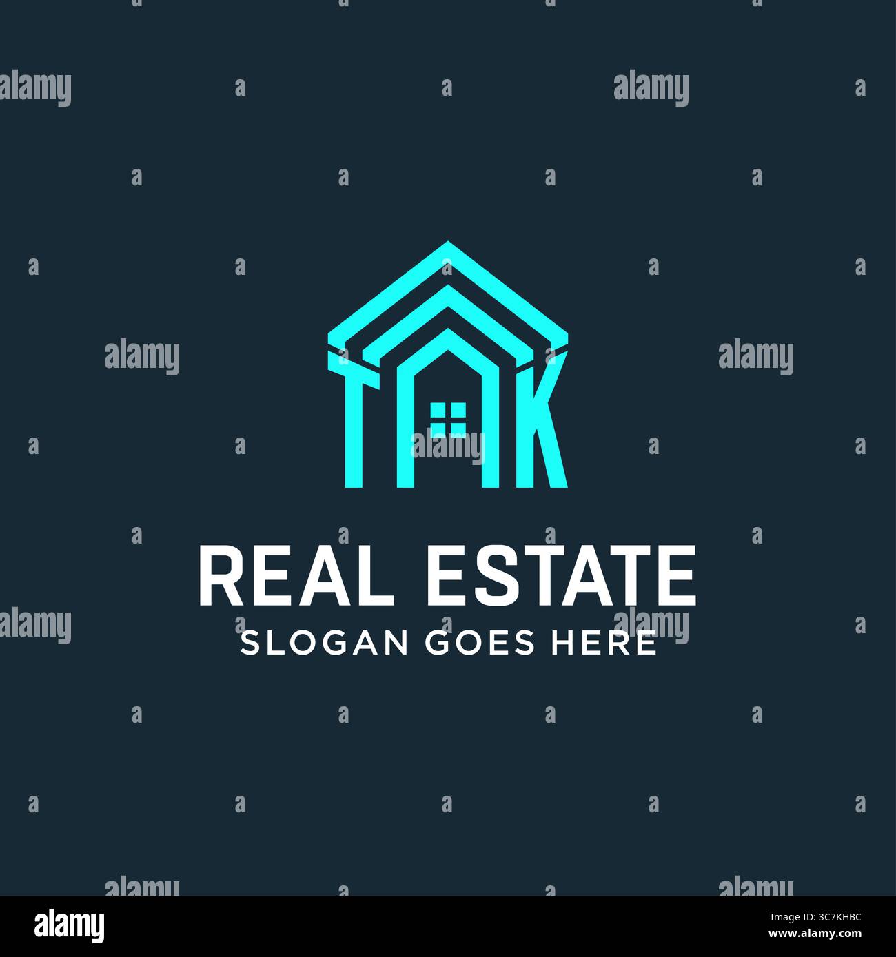 Initial Letter TK Dach Logo Immobilien mit kreativen und modernen Logo Stil Vektor Grafik Vektor Grafik Stock Vektor