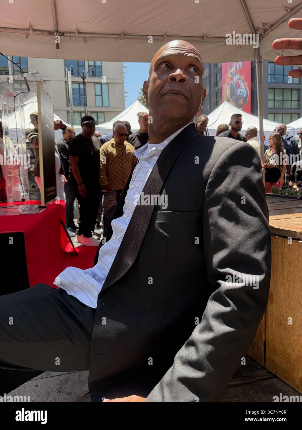 Los Angeles, USA. August 2025. Hollywood, Los Angeles, USA. August 2025. Die Radio-Persönlichkeit Big Boy nimmt an der Hollywood Walk of Fame-Star-Zeremonie von Busta Rhymes Teil. Quelle: Sharon Graphics/Alamy Live News Stockfoto
