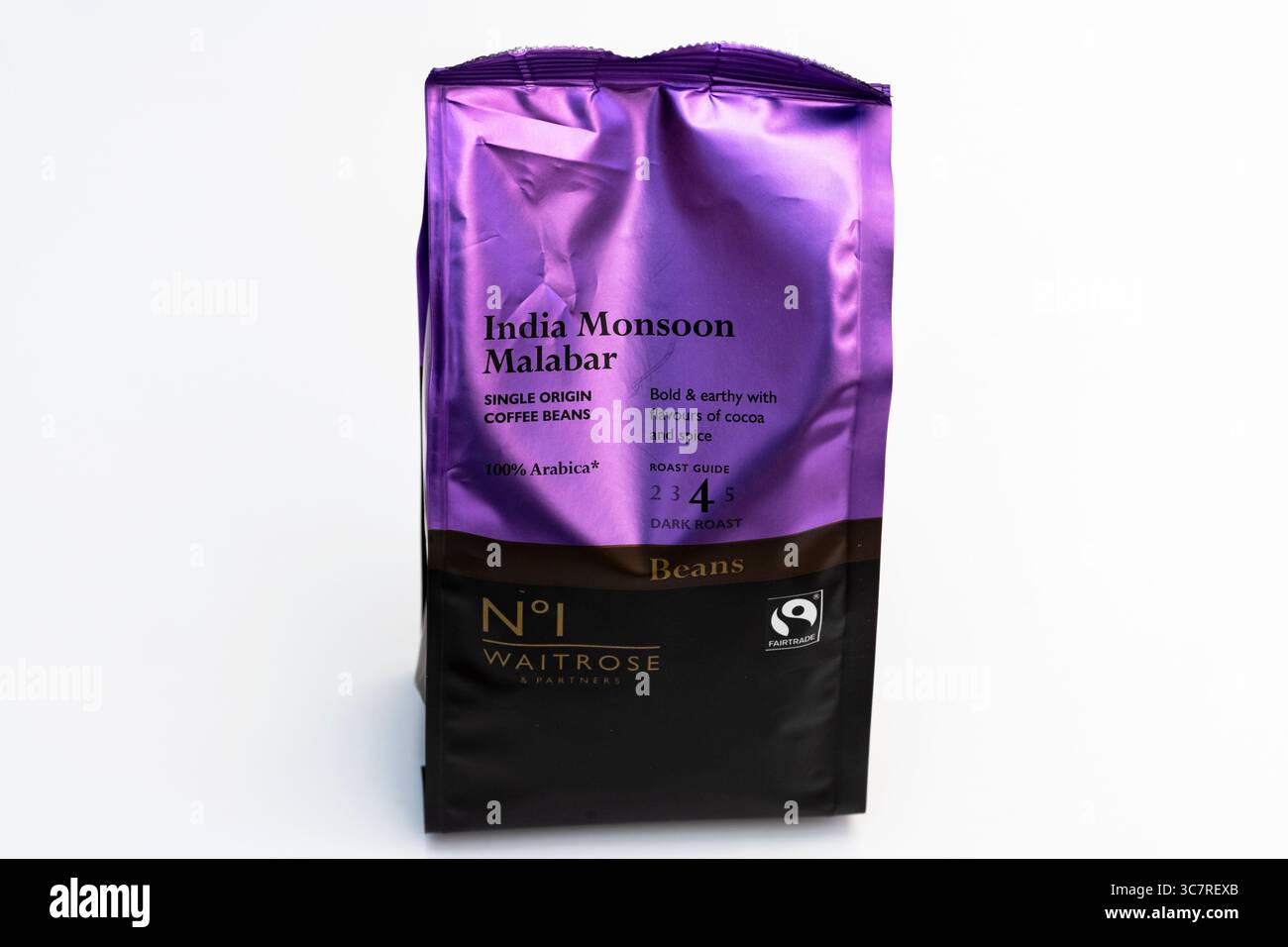 Waitrose Nr.1 Indien Monsoon Malabar Kaffeebohnen Stockfoto