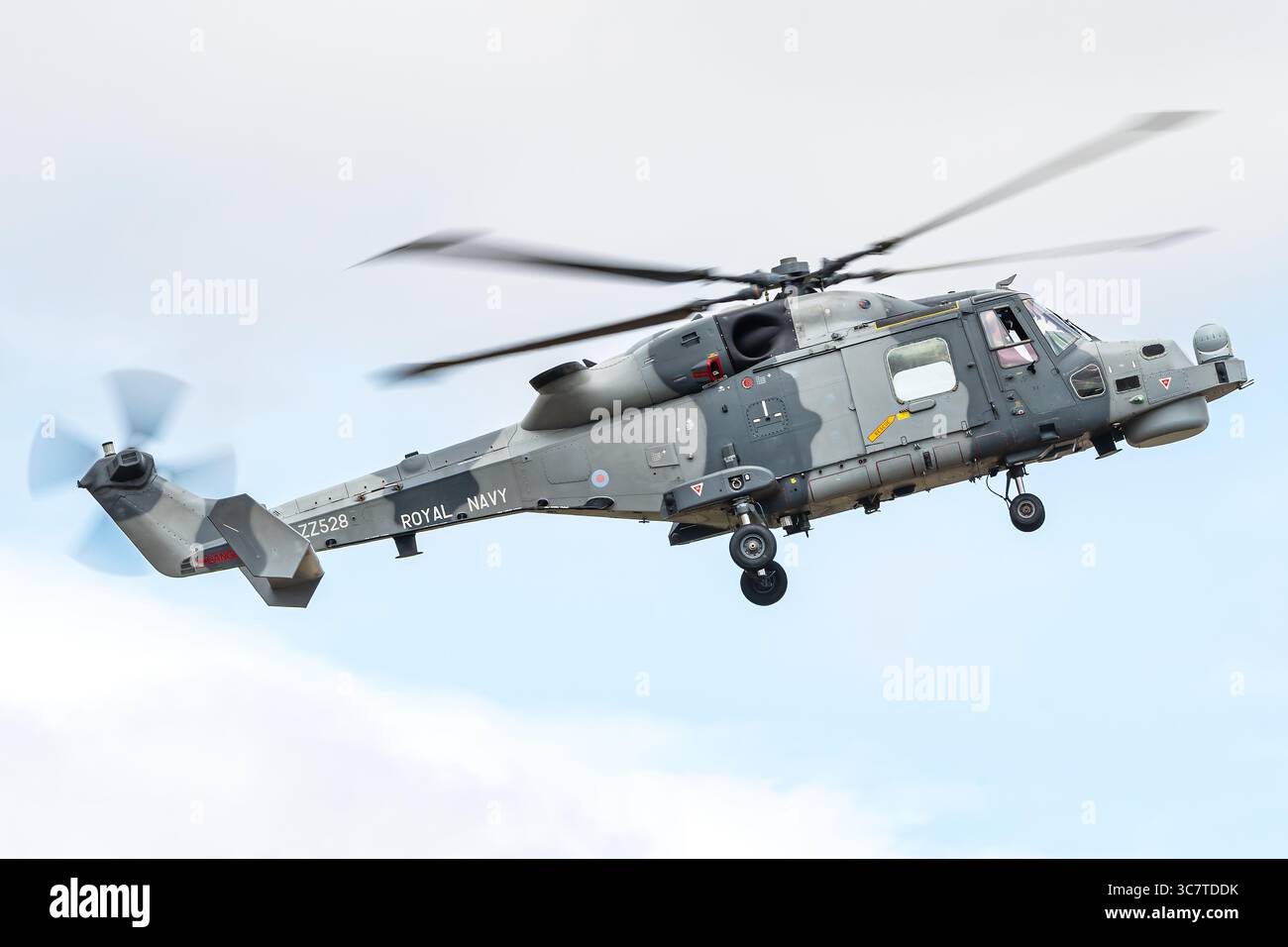 Ein AgustaWestland AW159 Wildcat Militärhubschrauber, der vom britisch-italienischen Hubschrauberhersteller AgustaWestland entwickelt wurde. Stockfoto