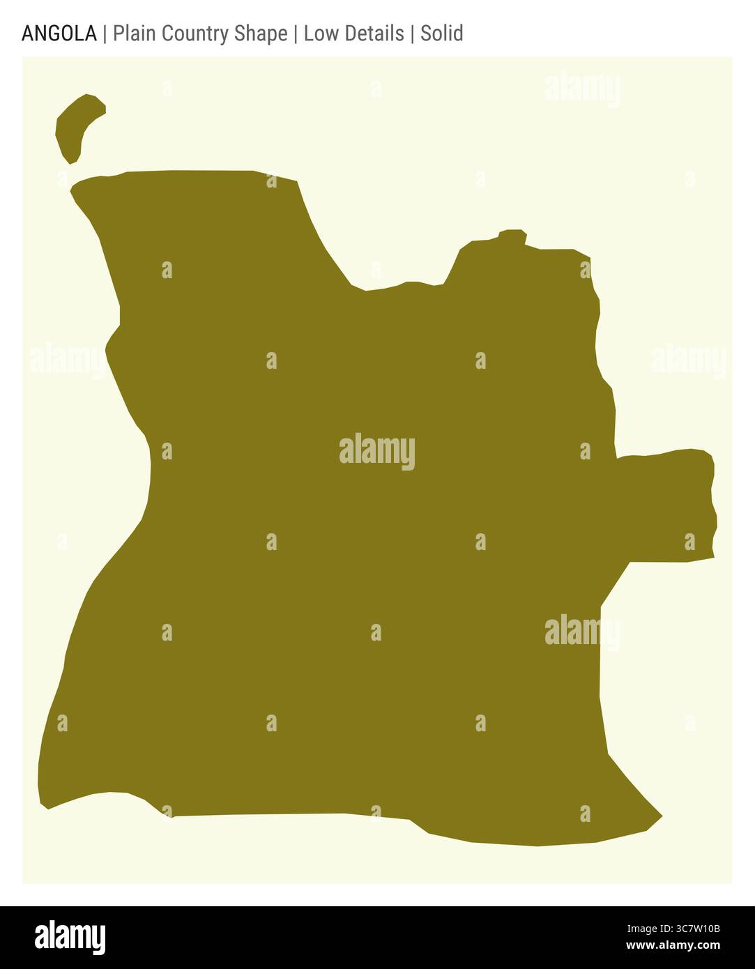 Angola einfache Landkarte. Geringe Details. Solide Ausführung. Gestalt Angolas. Vektorabbildung. Stock Vektor