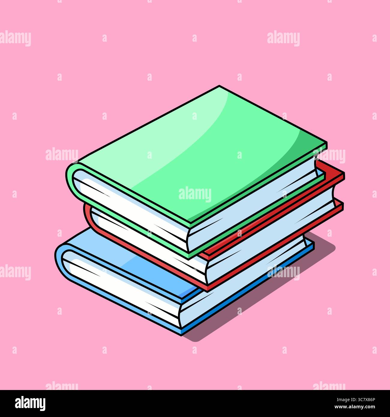 Stapel Bücher Vektor Illustration Cartoon Design Stock Vektor