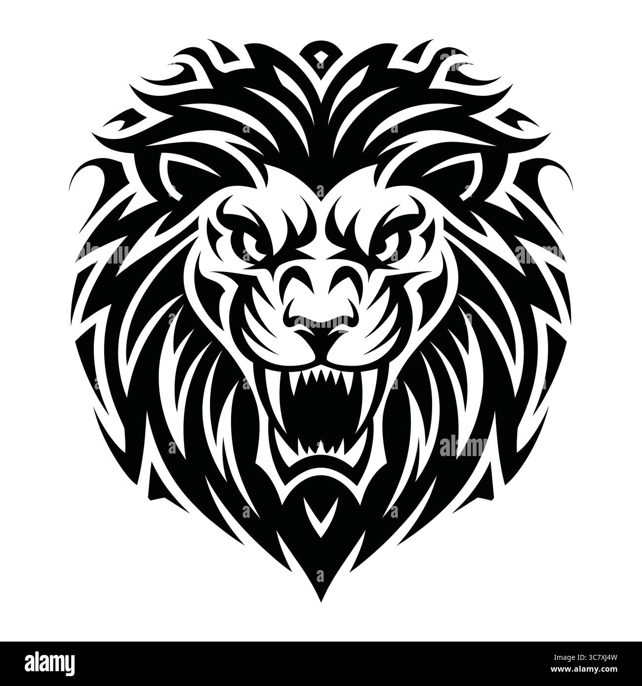 Tribal Lion Head Tattoo Design Stock Vektor