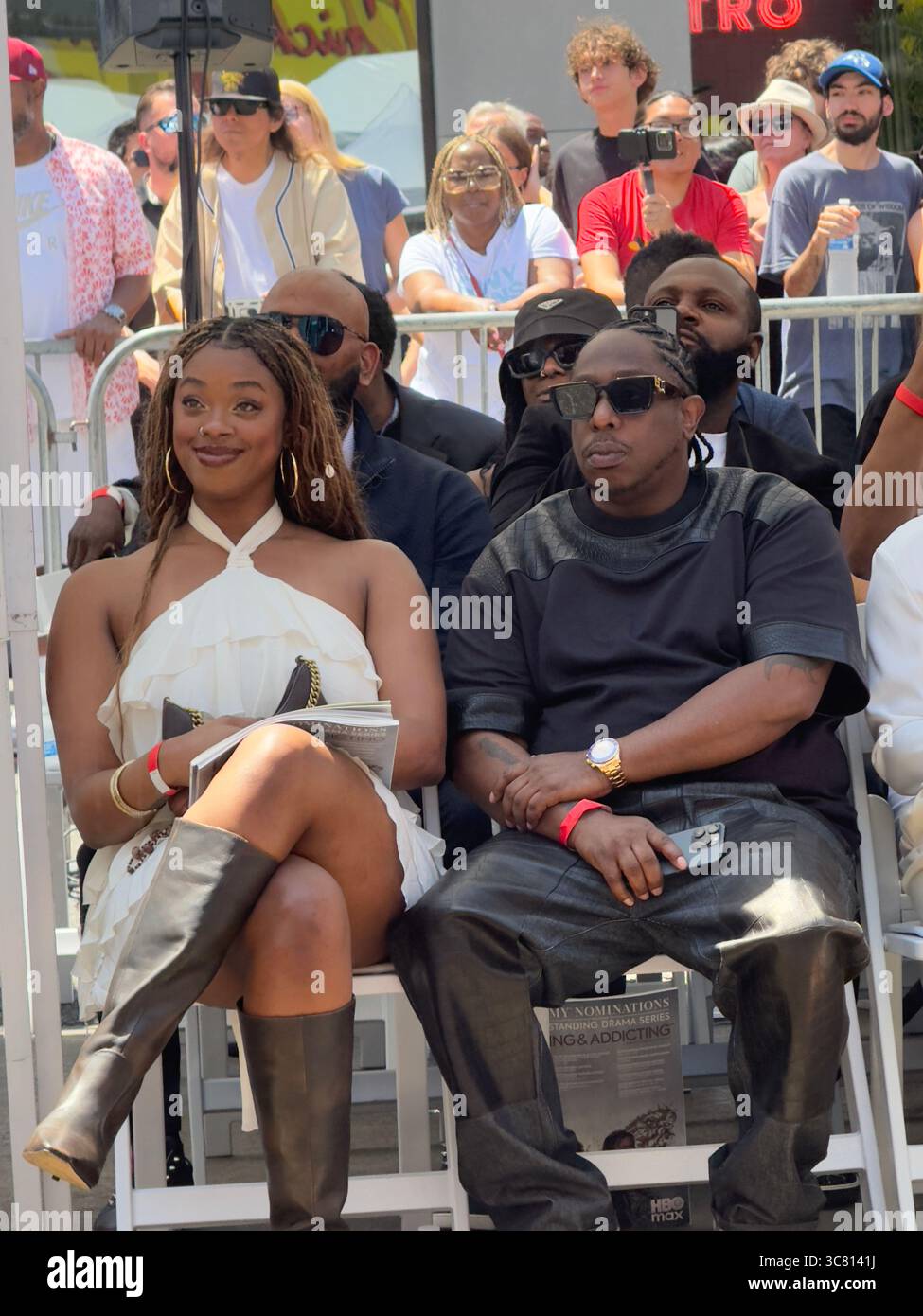 Hollywood, Los Angeles, USA. August 2025. Cacie Smith, Tochter des Rappers Busta Rhymes, nimmt an seiner Hollywood Walk of Fame-Star-Zeremonie auf dem Hollywood Boulevard Teil. Quelle: Sharon Graphics/Alamy Live News Stockfoto