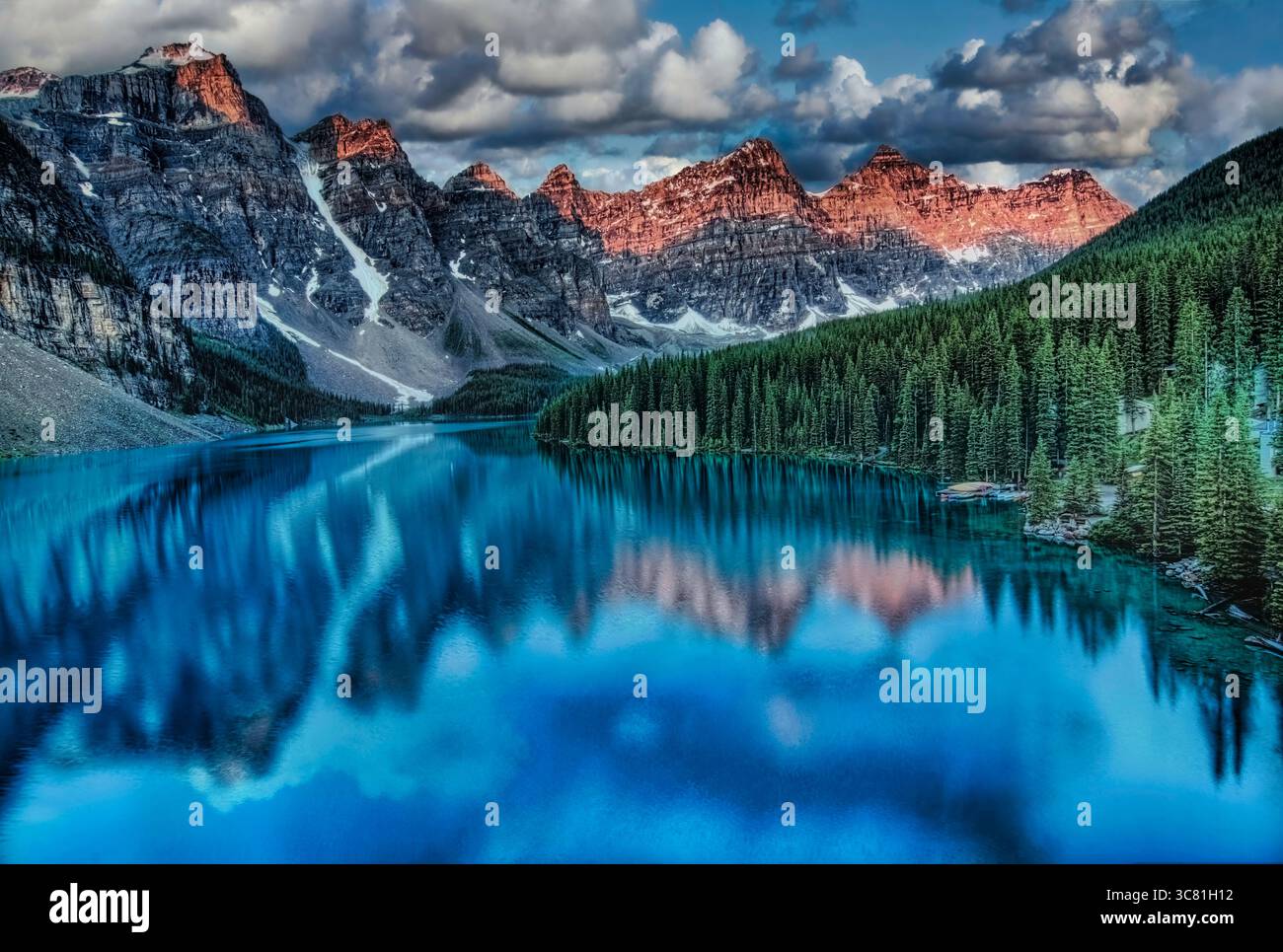Moraine Lake, Banff Nationalpark Stockfoto