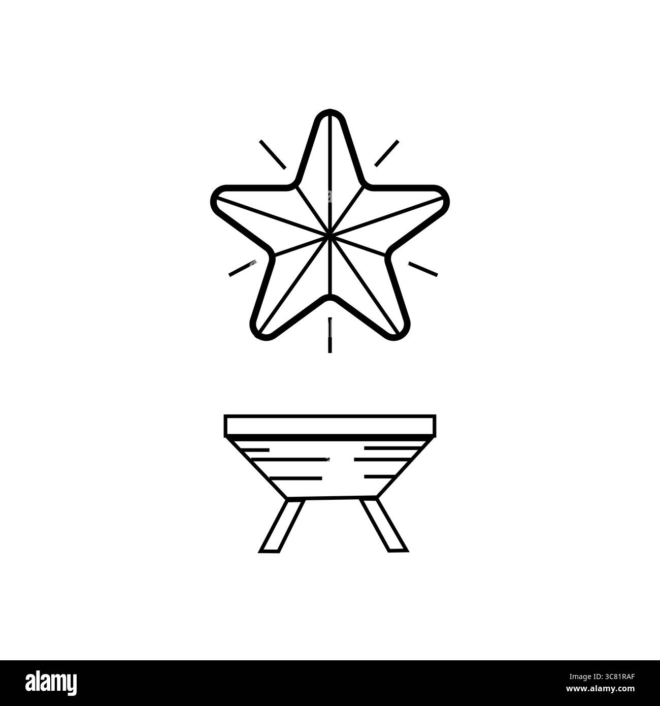 Seestern-Symbol. Einfacher Muschelvektor. Unterwasserwelt. Flache Meeresbewohner. Stock Vektor