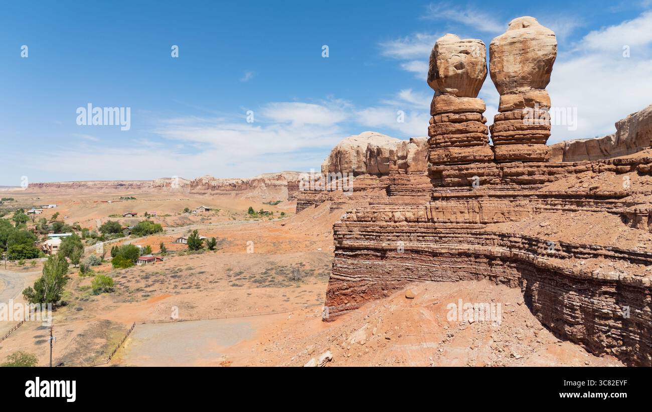 Twin Rocks, Bluff, Utah Stockfoto
