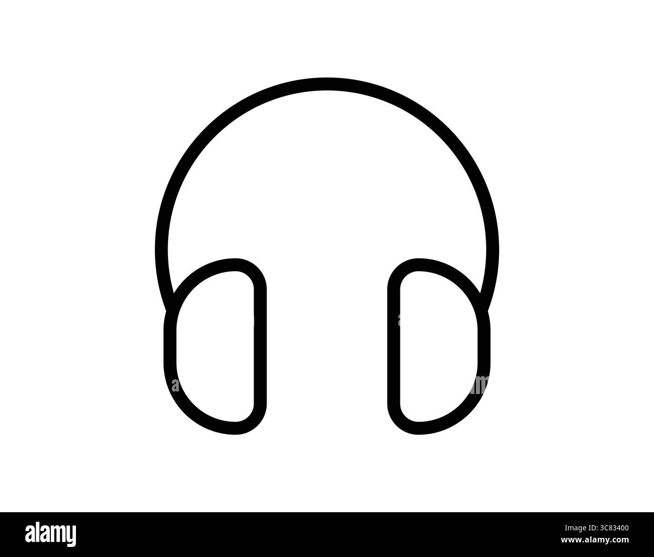 Ein minimalistisches Design von Kopfhörern im Retro-Stil, perfekt für die Wiedergabe von Musik und Soundtechnologie. Ideal für Projekte, die sich auf Audiothemen oder ent-Themen konzentrieren Stock Vektor