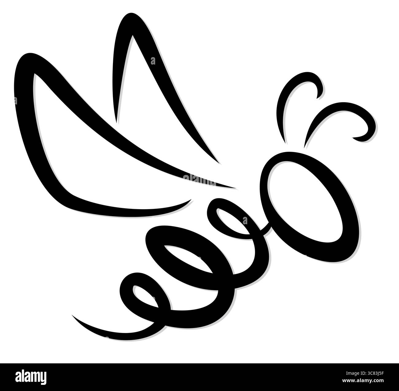 Ein Symbol der fliegenden stilisierten Biene. Stock Vektor