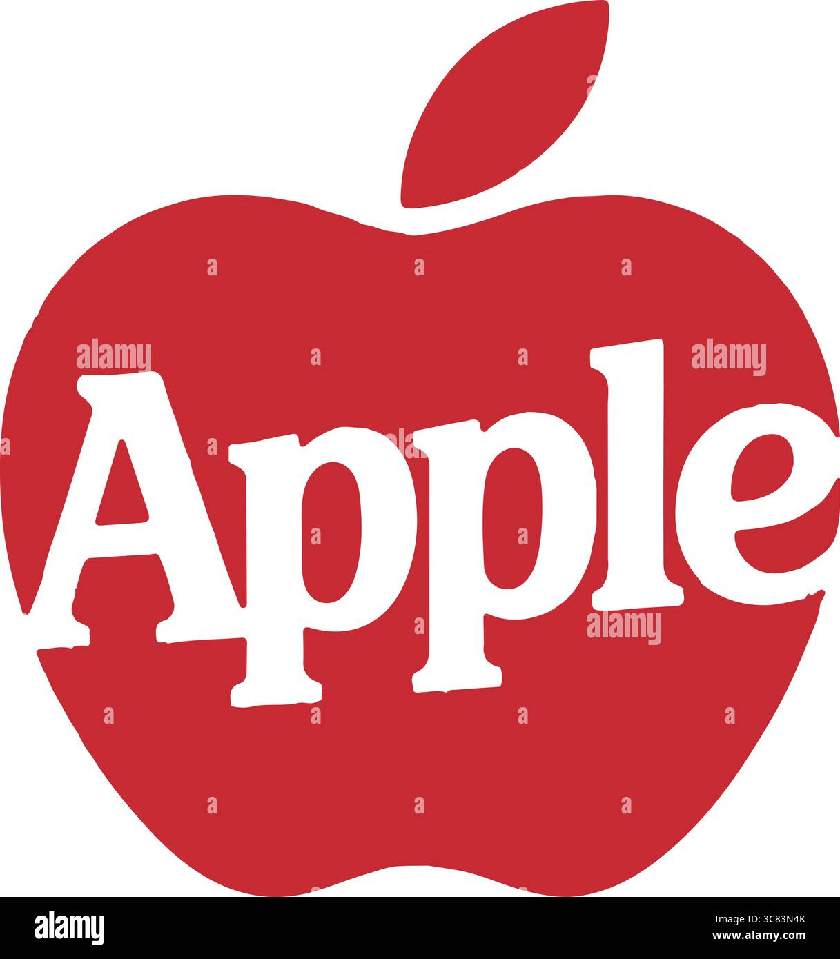 Die Silhouette eines leuchtend roten Apfels im Logo-Design Stock Vektor