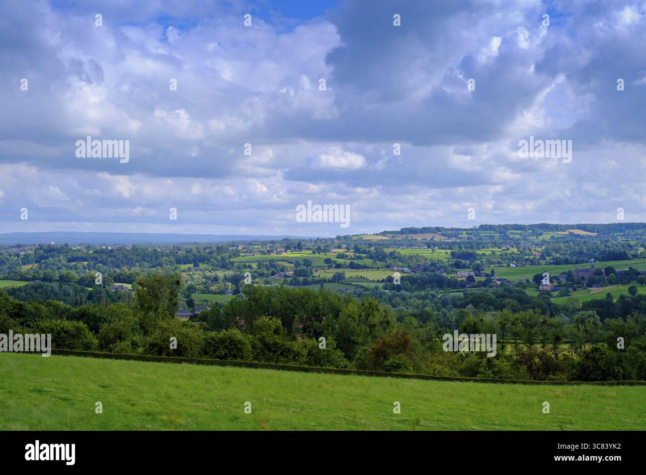 Über das Geul-Tal, Richtung Belgien, Landschaft südlich von Mechelen, Süd-Limburg, Limburg, Niederlande Stockfoto