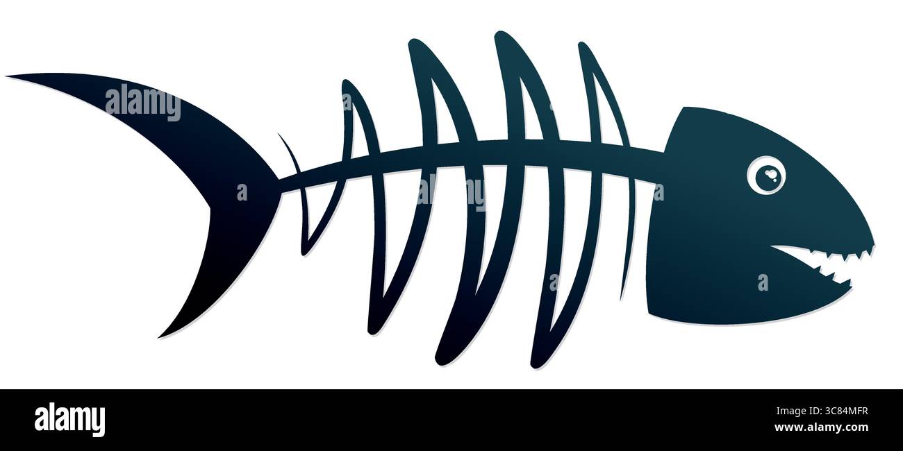 Ein Symbol für Skelett der großen Raubfische. Stock Vektor