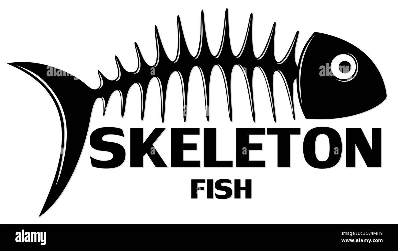 Ein Symbol für Skelett der großen Raubfische. Stock Vektor