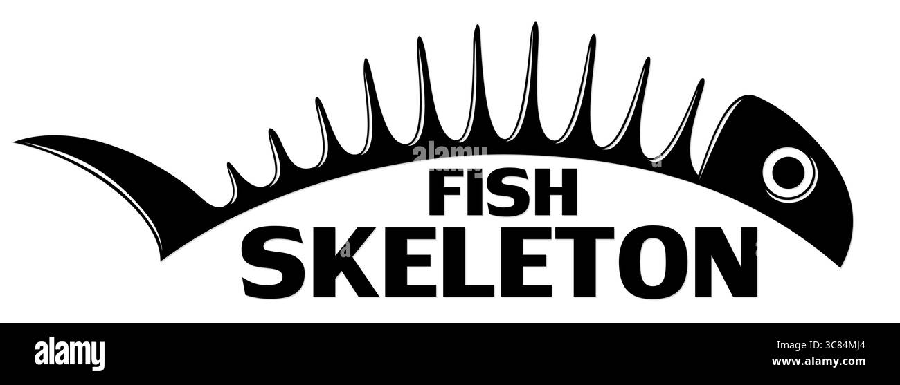 Ein Symbol für Skelett der großen Raubfische. Stock Vektor