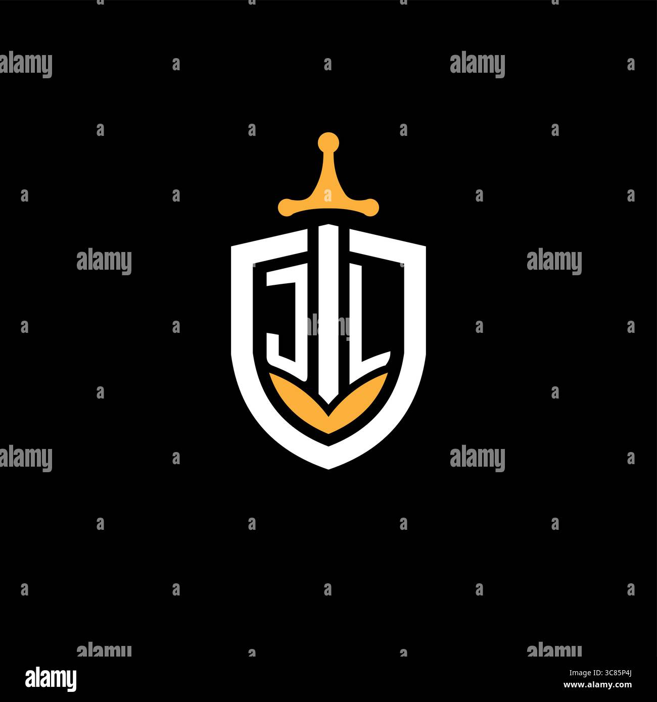Creative Letter JL-Logo für Gaming-Esports mit Schildvektorgrafik Stock Vektor