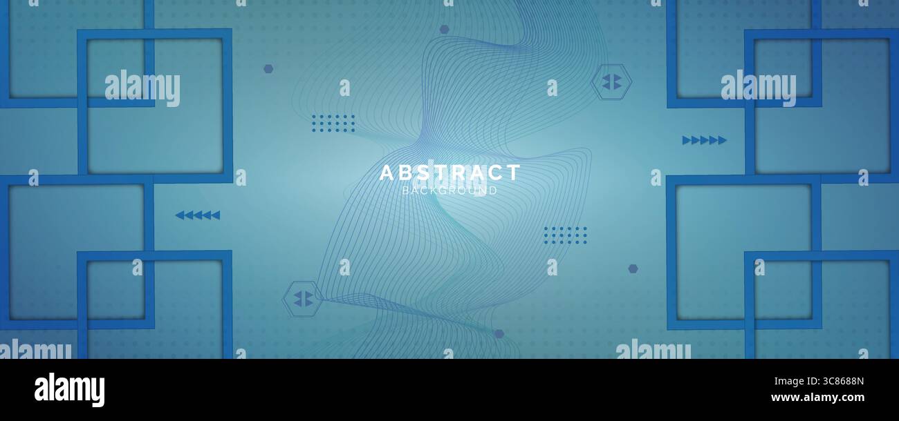 Futuristischer hellblauer abstrakter Hintergrund mit Linien und Schatten, geometrische Formen überlappen Schichten, grafisches Muster Banner Vorlage Design Stock Vektor