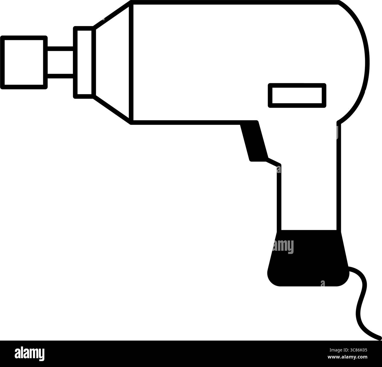 Einfache und niedliche Linie Symbol des Schlagschraubers für Autowartung und mechanische Werkzeug Illustration, Vektor Illustration Stock Vektor