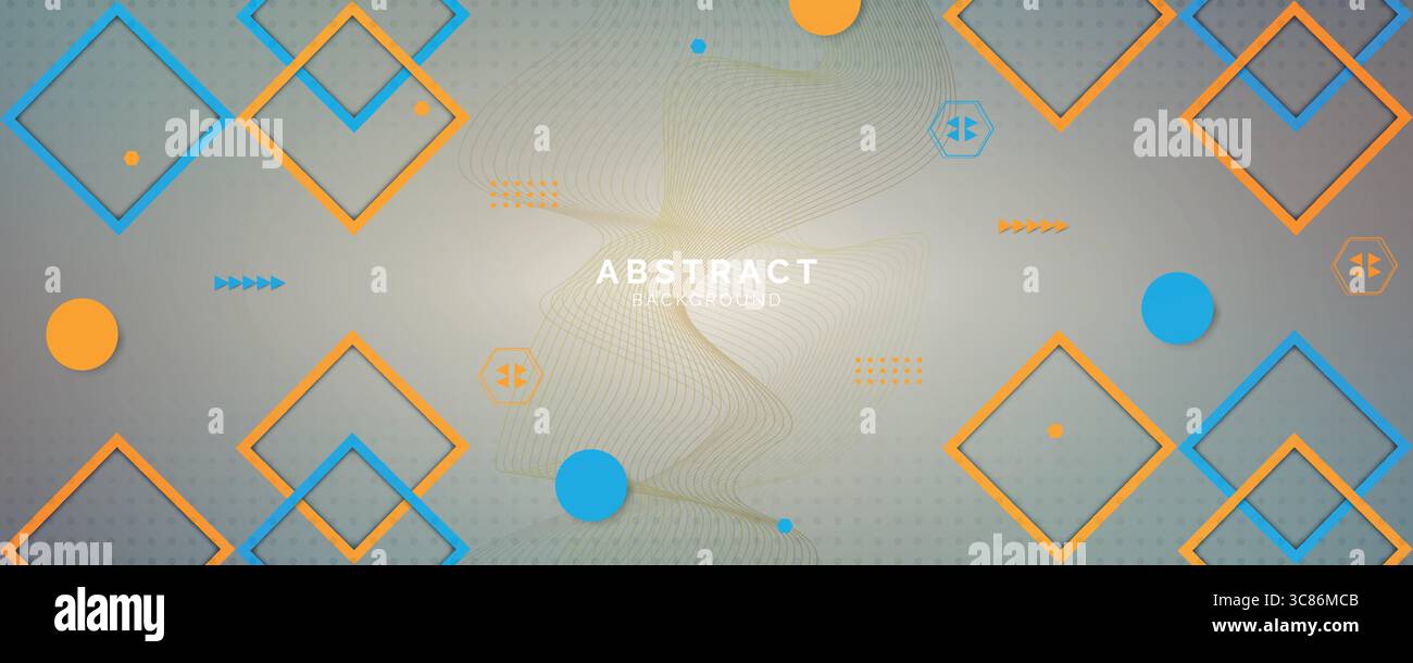 Futuristischer abstrakter Hintergrund mit Linien und Schatten, geometrische Formen überlappen Ebenen, grafisches Muster Banner Vorlage Design Stock Vektor