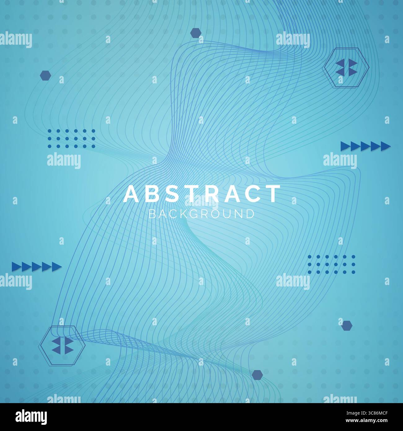 Futuristischer hellblauer abstrakter Hintergrund mit Linien und Schatten, geometrische Formen überlappen Schichten, grafisches Muster Banner Vorlage Design Stock Vektor