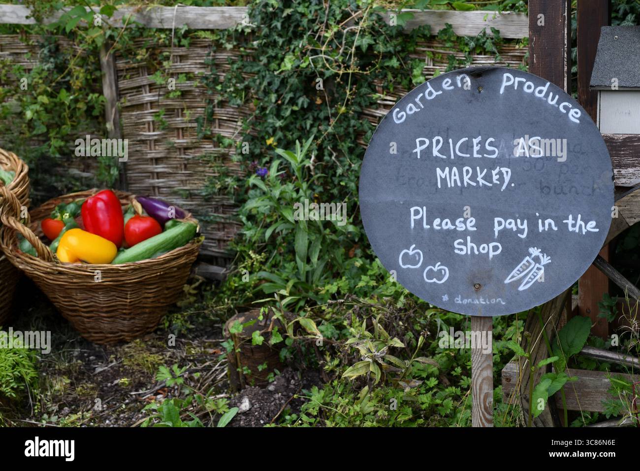 Gartenprodukte zum Verkauf Stockfoto