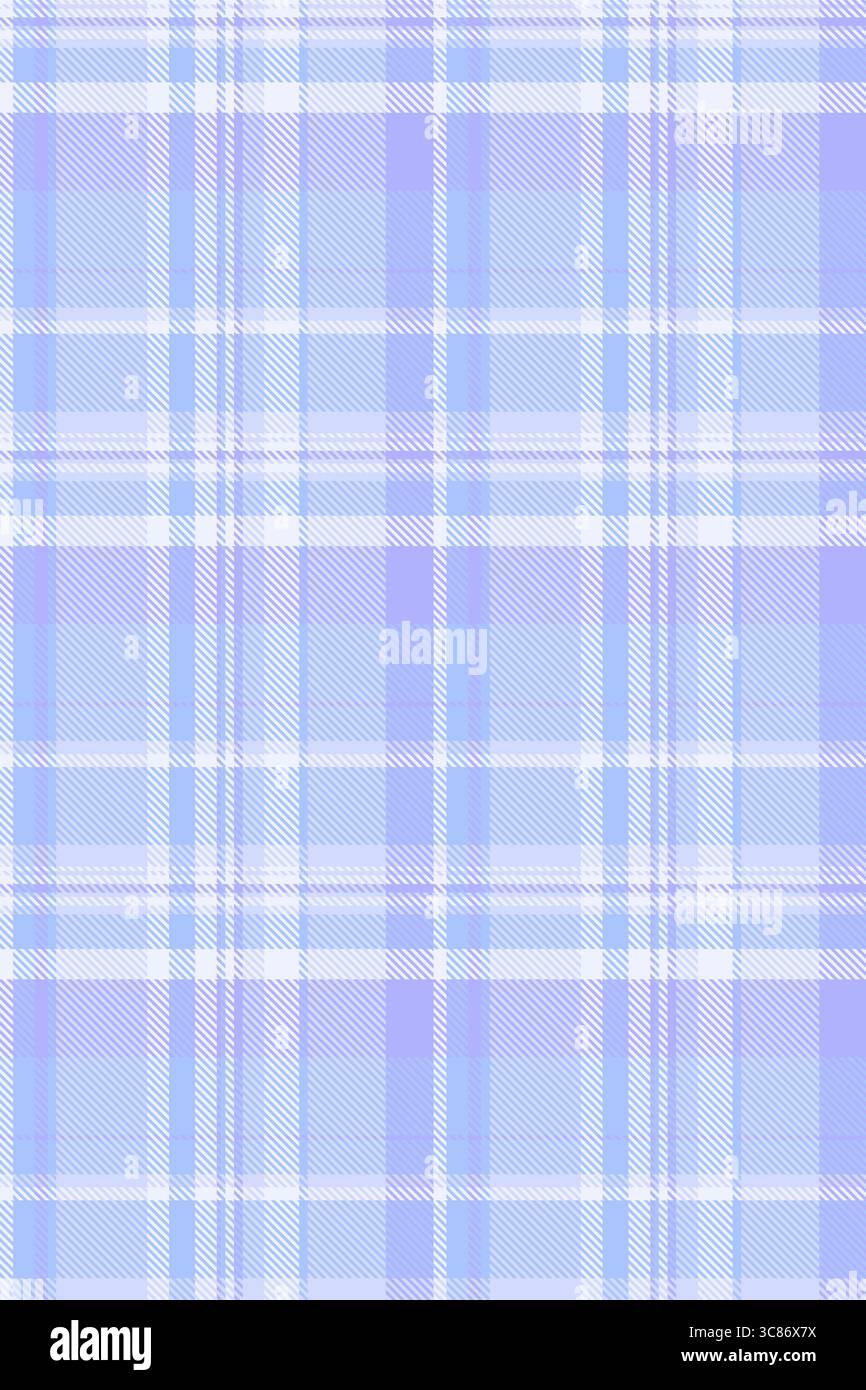 Dezente karierte Struktur, perfektes Textilmuster. Einheitlicher Hintergrund Tartan nahtloser Vektor in blauen und hellen Farben Palette. Stock Vektor