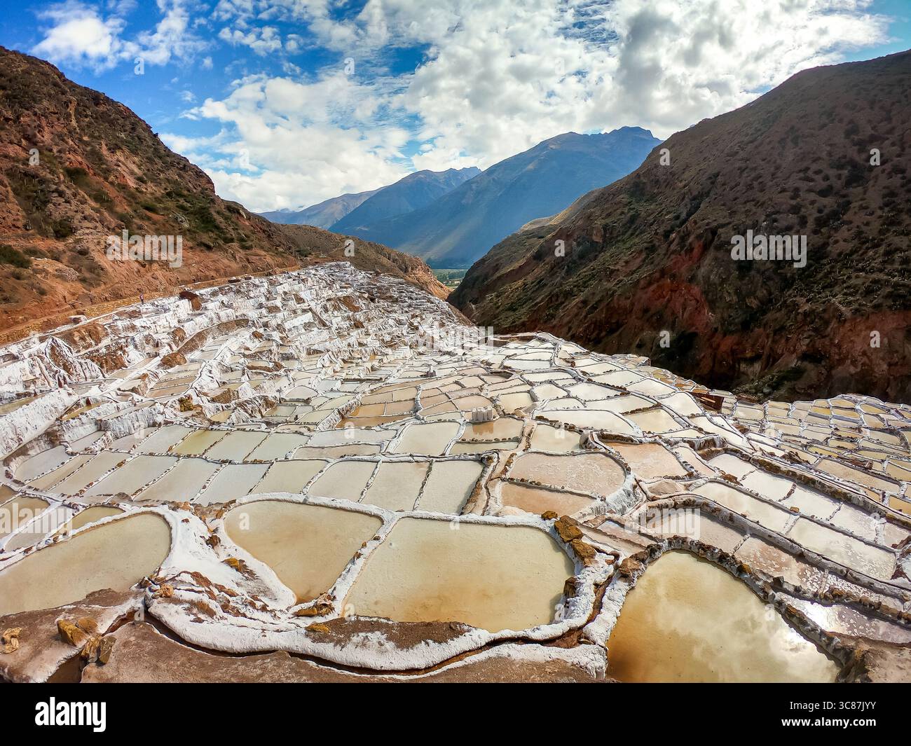 Salzminen, cusco, peru Stockfoto