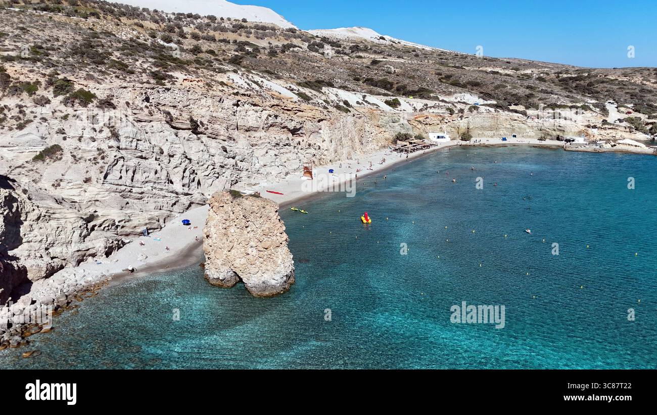 Fyriplaka Strand, Insel Milos, Kykladen, Griechenland Stockfoto