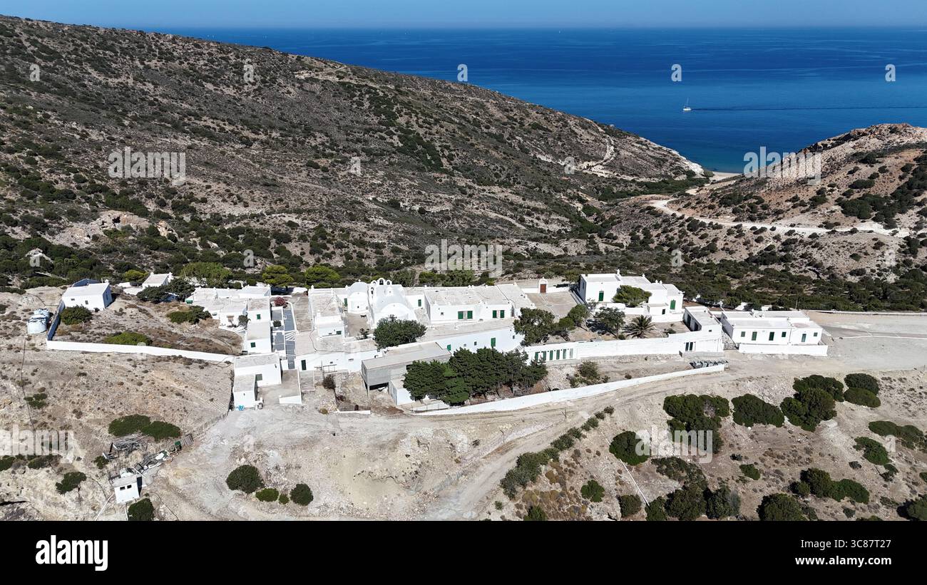 Kloster St. John Siderianos, Insel Milos, Griechenland Stockfoto