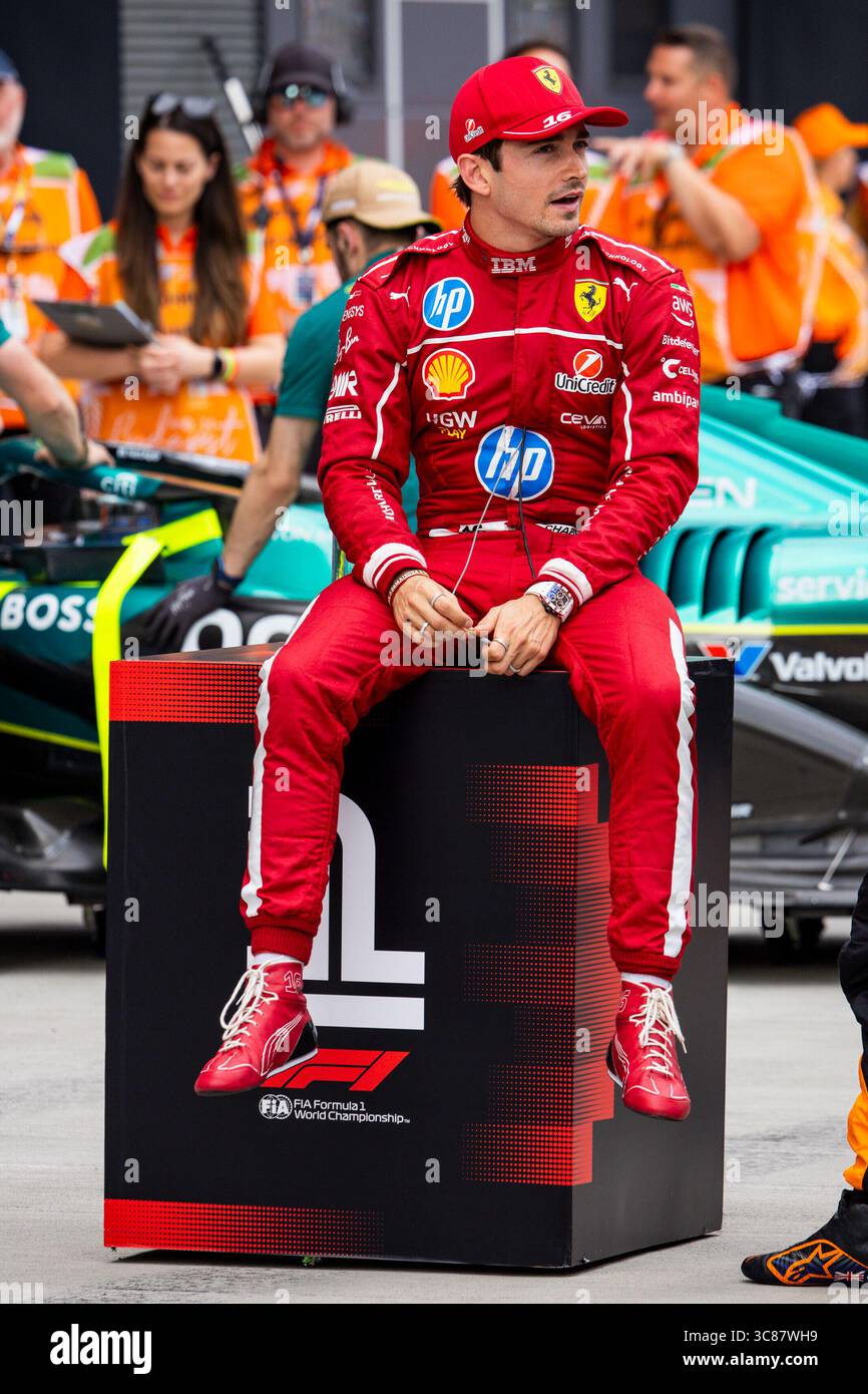 #16 Charles Leclerc (MCO, Scuderia Ferrari HP), F1 Grand Prix von Ungarn am 2. August 2025 in Budapest, Ungarn. (Foto: HOCH ZWEI) Stockfoto